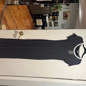 Black and White Striped Maxi Dress